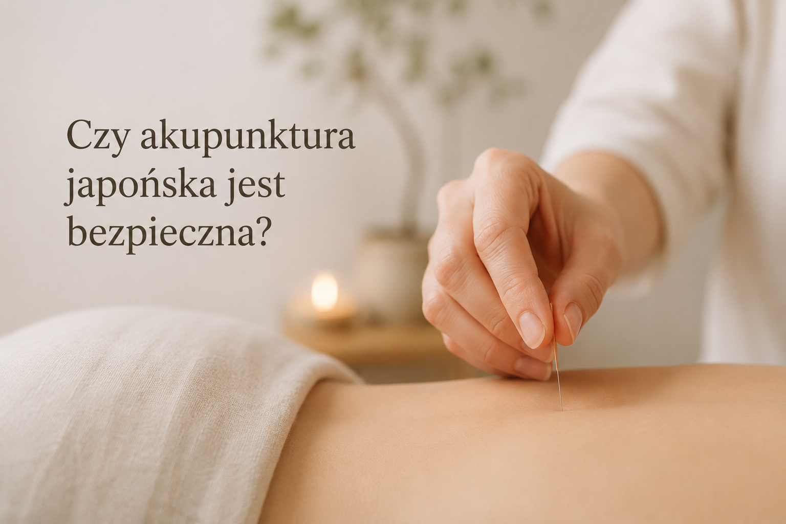 Subtelna terapia akupunktury japońskiej z płytkim wkłuciem igły i spokojną pracą terapeuty